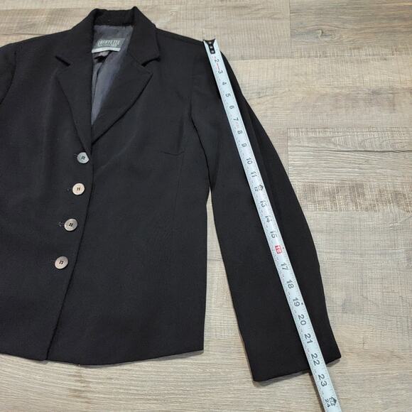 Lafayette 148 Wool Blazer Size 10P Petite Classic Black Jacket Made in NYC USA - Picture 9 of 10